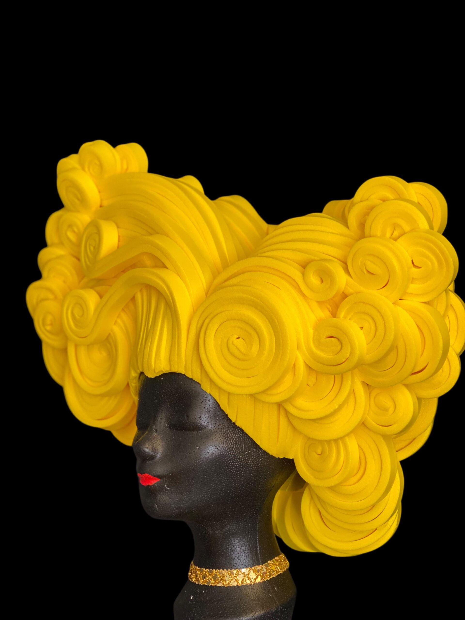 Foam headpiece Big Hair yellow