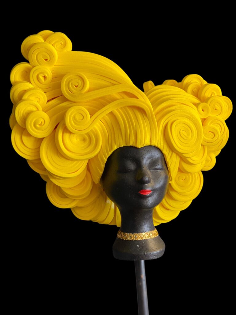 Foam headpiece Big Hair yellow