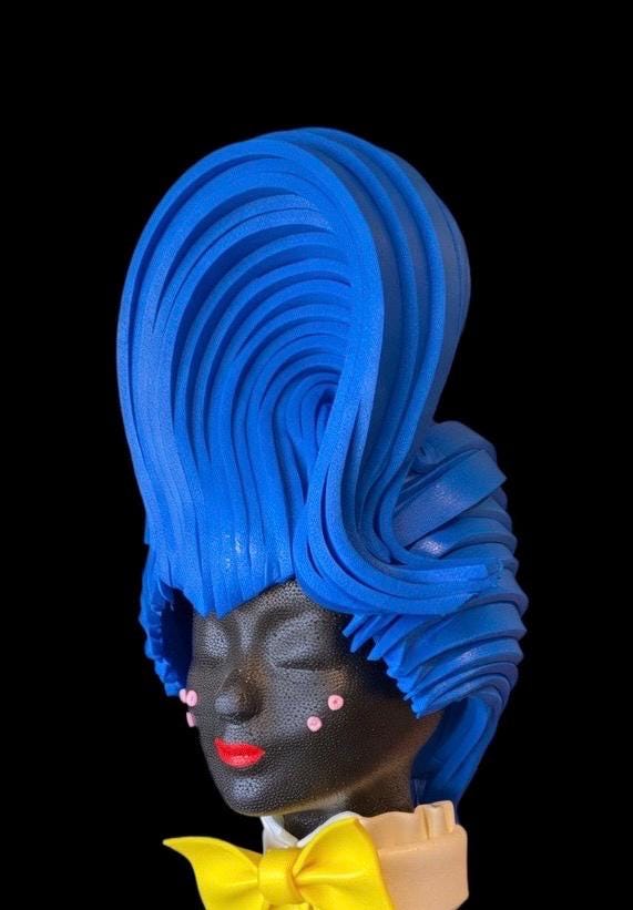 Foam pruik / hoofddeksel Blue