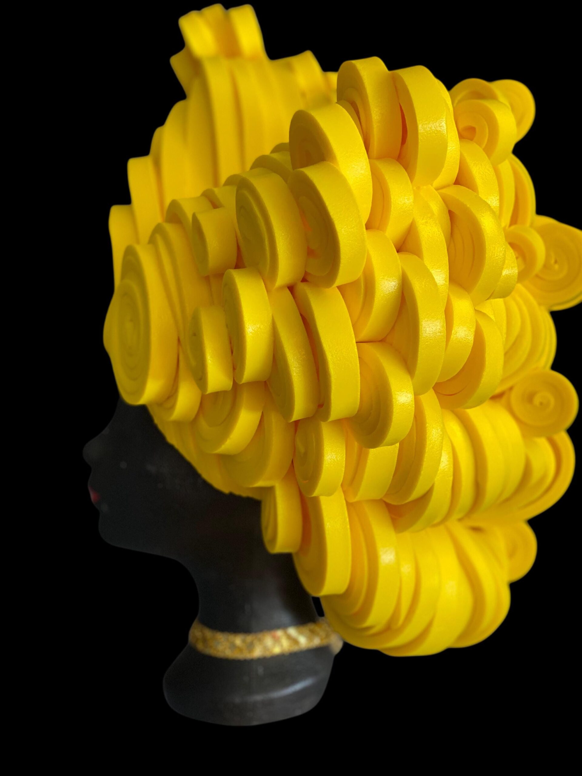 Foam headpiece Big Hair yellow